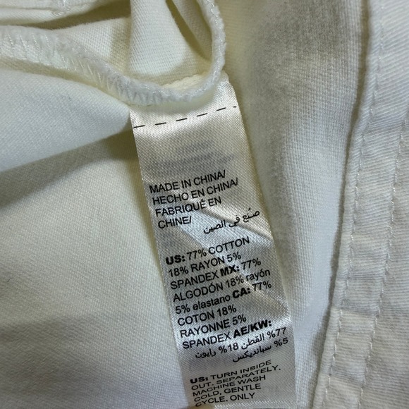 WHITE HOUSE BLACK MARKET‎ Short Sleeve Utility Jacket Cream Gold Button Size 12 - Picture 8 of 9